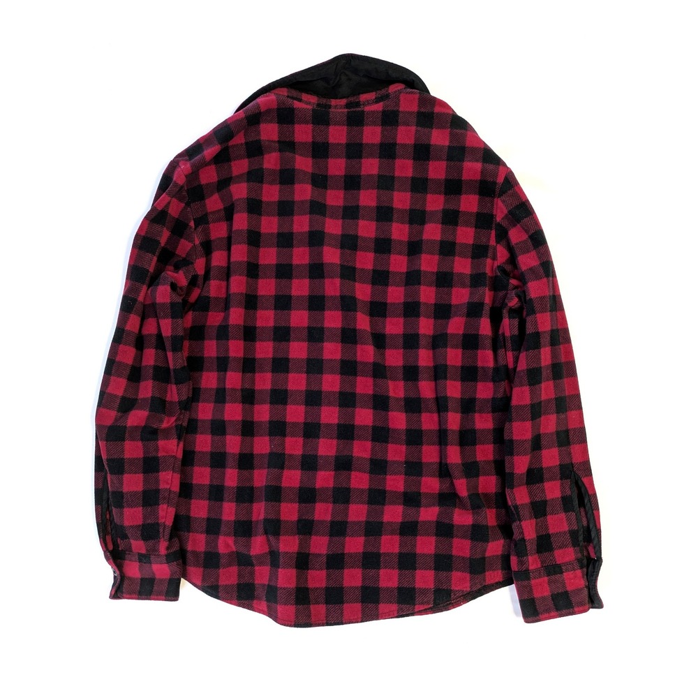 Lee Riders Fleece Shirt Womens XXL Red Black Buffalo Plaid Button Up Long Sleeve - Picture 2 of 4